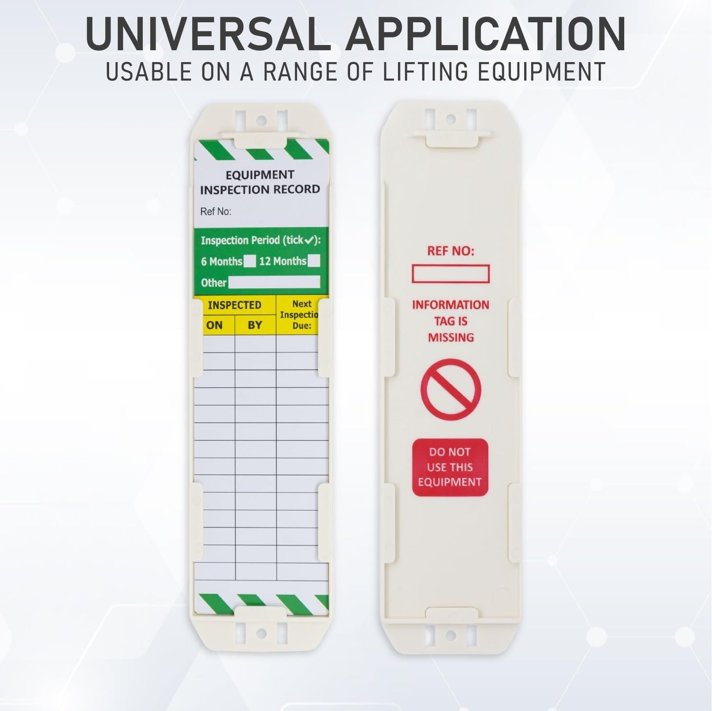 LIVELIFEBETTER® Equipment Safety Inspection Inserts - Set of 10 Inserts - Show Equipment has Been Inspected (LOLER/PUWER) and fit for use