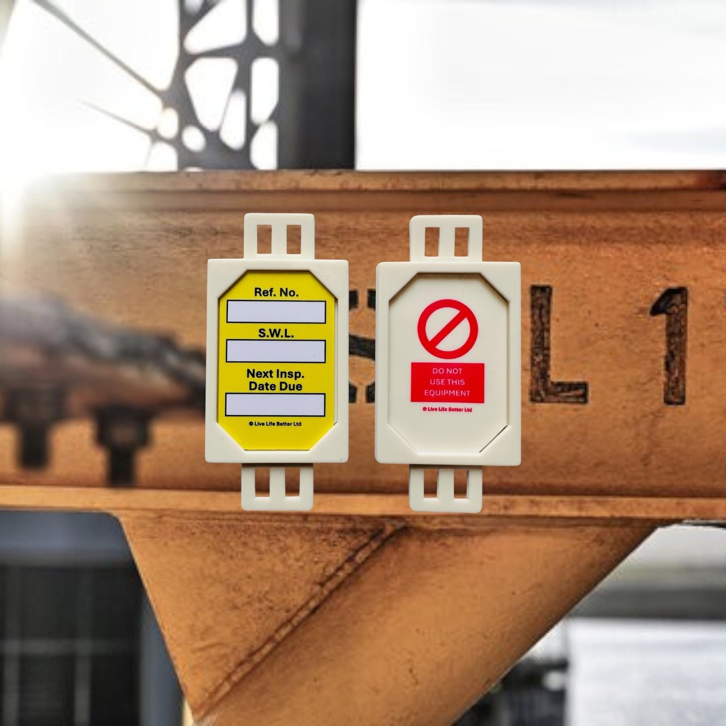 LIVELIFEBETTER® Safe Working Load Mini Tag and Insert - Pack of 20 Holders and 40 Inserts
