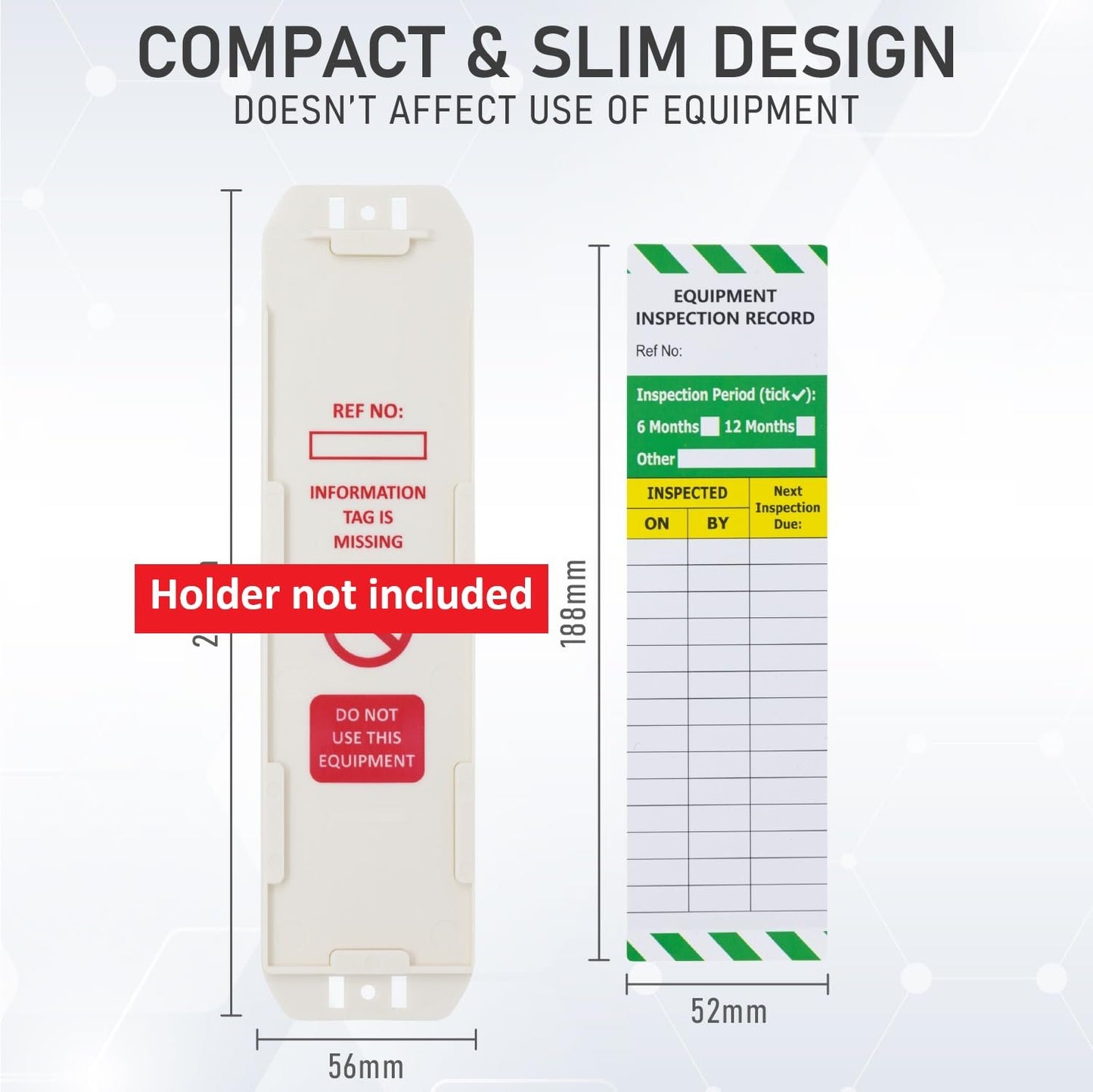 LIVELIFEBETTER® Equipment Safety Inspection Inserts - Set of 10 Inserts - Show Equipment has Been Inspected (LOLER/PUWER) and fit for use