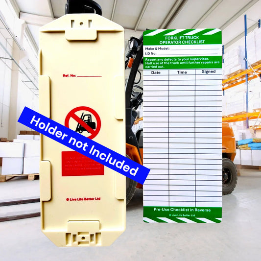 LIVELIFEBETTER® Forklift Truck Safety Tag and Insert - Pack of 10 Inserts