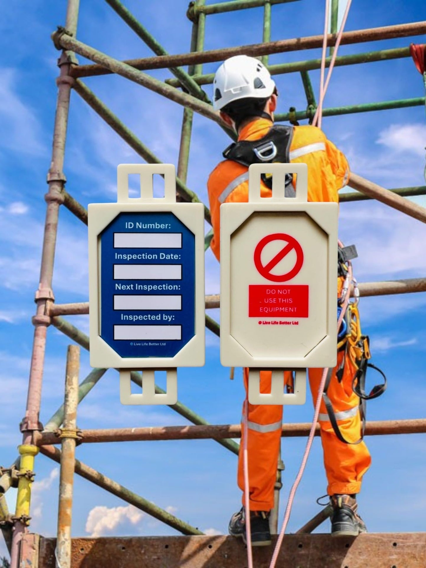 LIVELIFEBETTER® Harness Inspection Mini Tag and Insert - Pack of 20 Holders and 40 Inserts