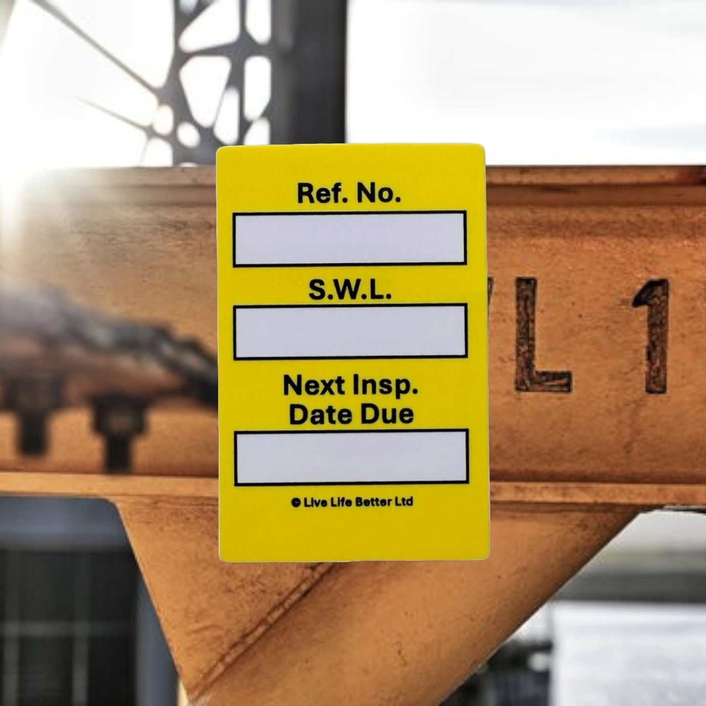 LIVELIFEBETTER® Safe Working Load Mini Tag and Insert - Pack of 20 Holders and 40 Inserts