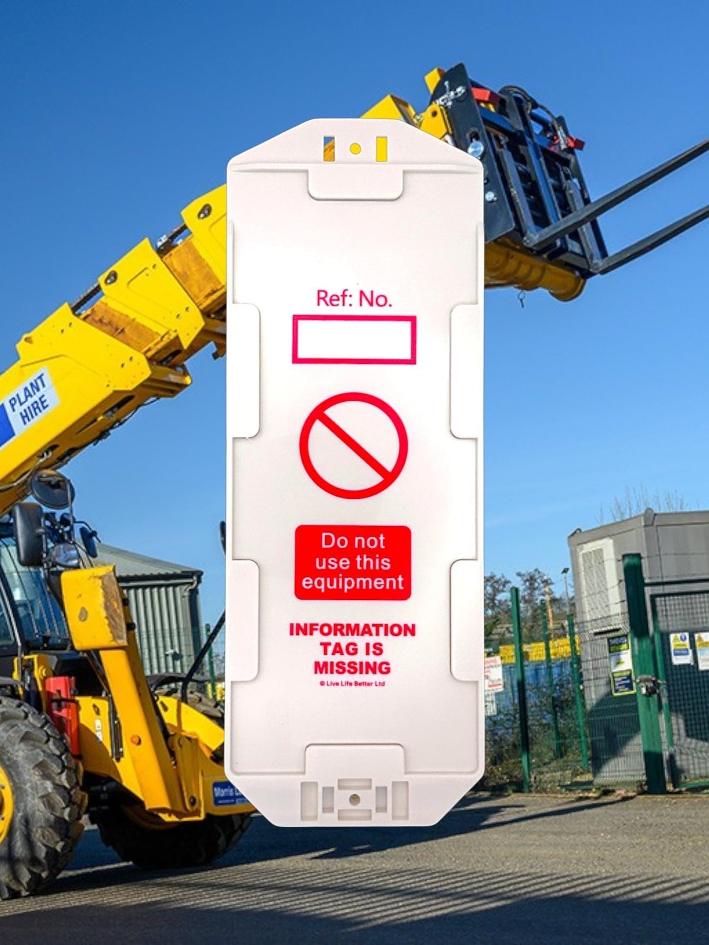 LIVELIFEBETTER® Telehandler Inspection Tags - Holders and Inserts - Pre-Use Checklist and Daily Safety Inspection Record