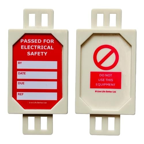 LIVELIFEBETTER® Electrical Safety Inspection (PAT Testing) Mini Tag and Insert - Pack of 20 Holders and 40 Inserts