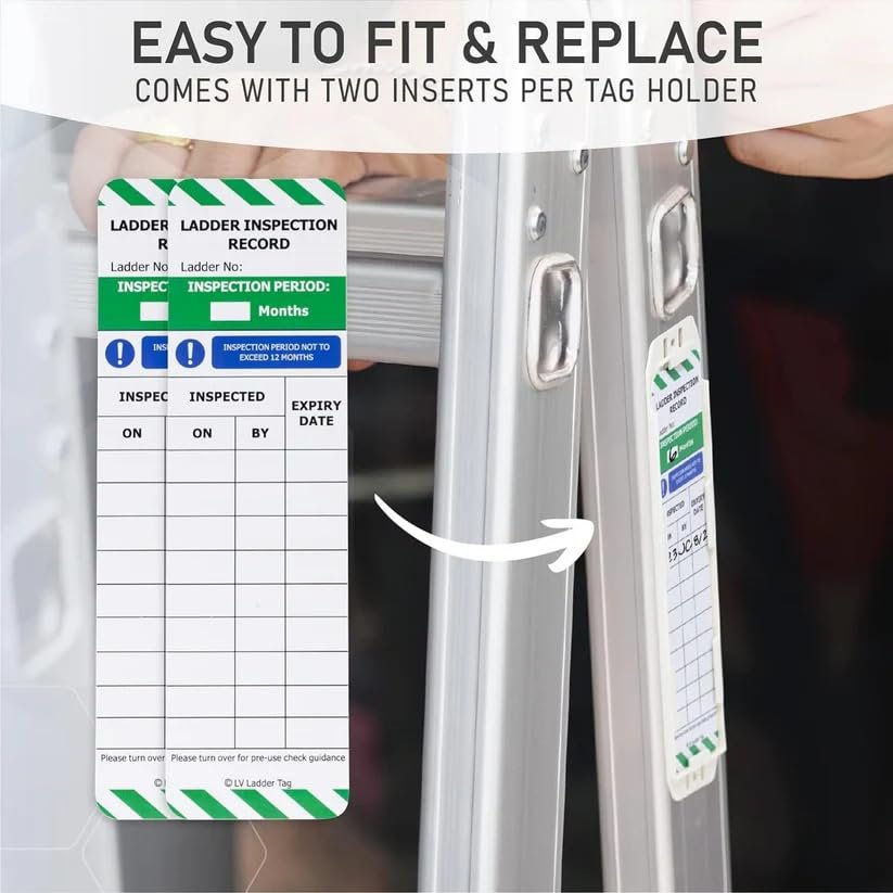 LIVELIFEBETTER® Ladder Tag - 10 Inserts - For Ladder Safety Inspection ...