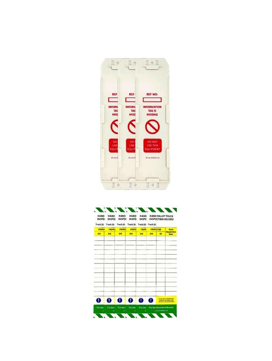LIVELIFEBETTER® Hand Pallet Truck Inspection Record Tags - Holder and Inserts