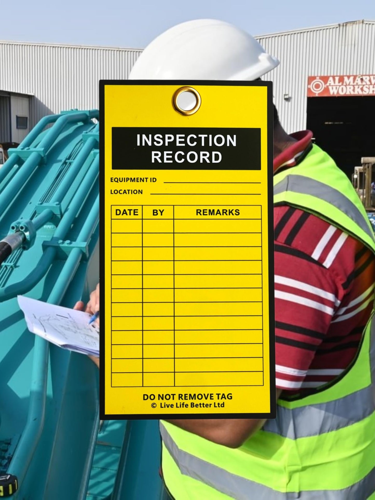 LIVELIFEBETTER® Inspection Tags - Set of 10 with Cable Ties for Equipment Checks, Isolation Warnings & Records, Indoor/Outdoor Use