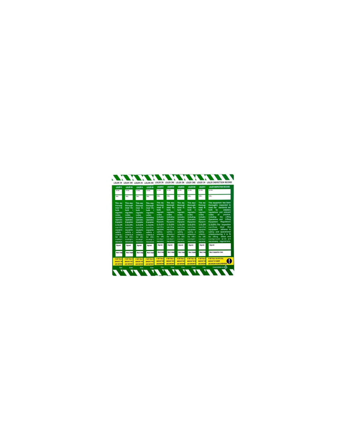 LIVELIFEBETTER® LOLER Inspection Record Tags - Holder and Insert - Saf ...