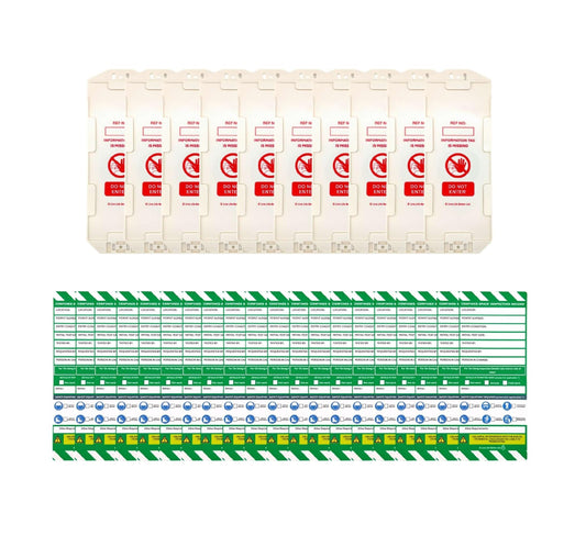 LIVELIFEBETTER® Confined Space Safety Inspection Tag Set - Safety Inspection Tags with Holders & Inserts - Essential for Workplace Safety Compliance