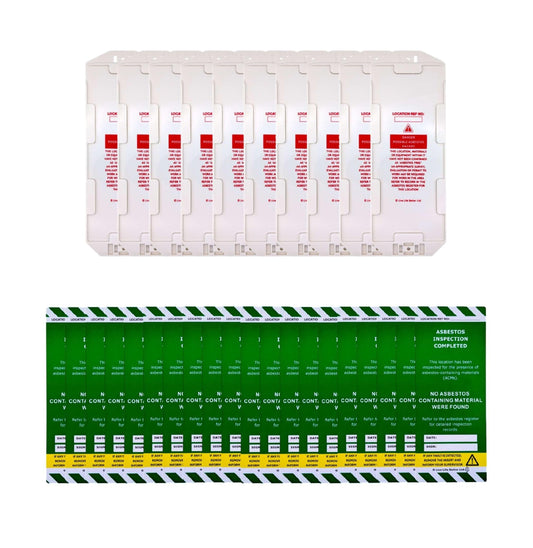 LIVELIFEBETTER® Asbestos Inspection Tag & Holder – Safety Warning Sign for Survey Records – Compliance Inspection Tag for ACM Hazard Management