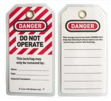 LIVELIFEBETTER® Lockout Tagout Kit – HSE-Compliant Electrical Lock Off Kit for Safe Isolation During Maintenance – Includes Padlock, Tags, Hasps & Devices
