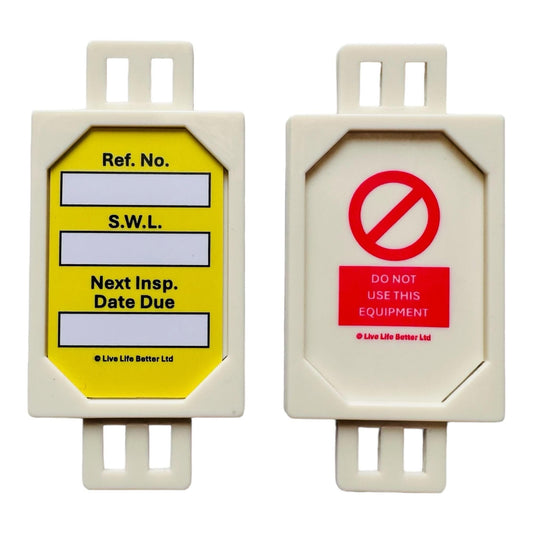 LIVELIFEBETTER® Safe Working Load Mini Tag and Insert - Pack of 20 Holders and 40 Inserts