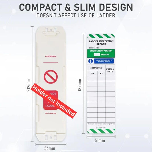 LIVELIFEBETTER® Ladder Tag - 10 Inserts - For Ladder Safety Inspection - Durable Polypropylene (PP) Tags - UK:HSE Compliant