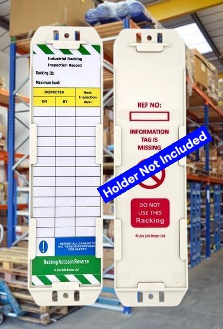 LIVELIFEBETTER® Industrial Racking Inspection Record Tags - Holder and ...