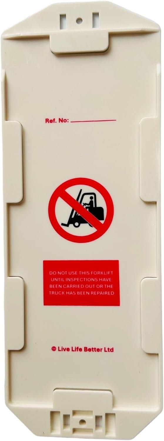 Forklift Truck Safety Tag and Insert - Pack of 10 Holders and 20 Inserts