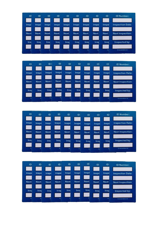 LIVELIFEBETTER® Harness Inspection Mini Tags and Inserts - Pack of 40 Inserts (No Holders)