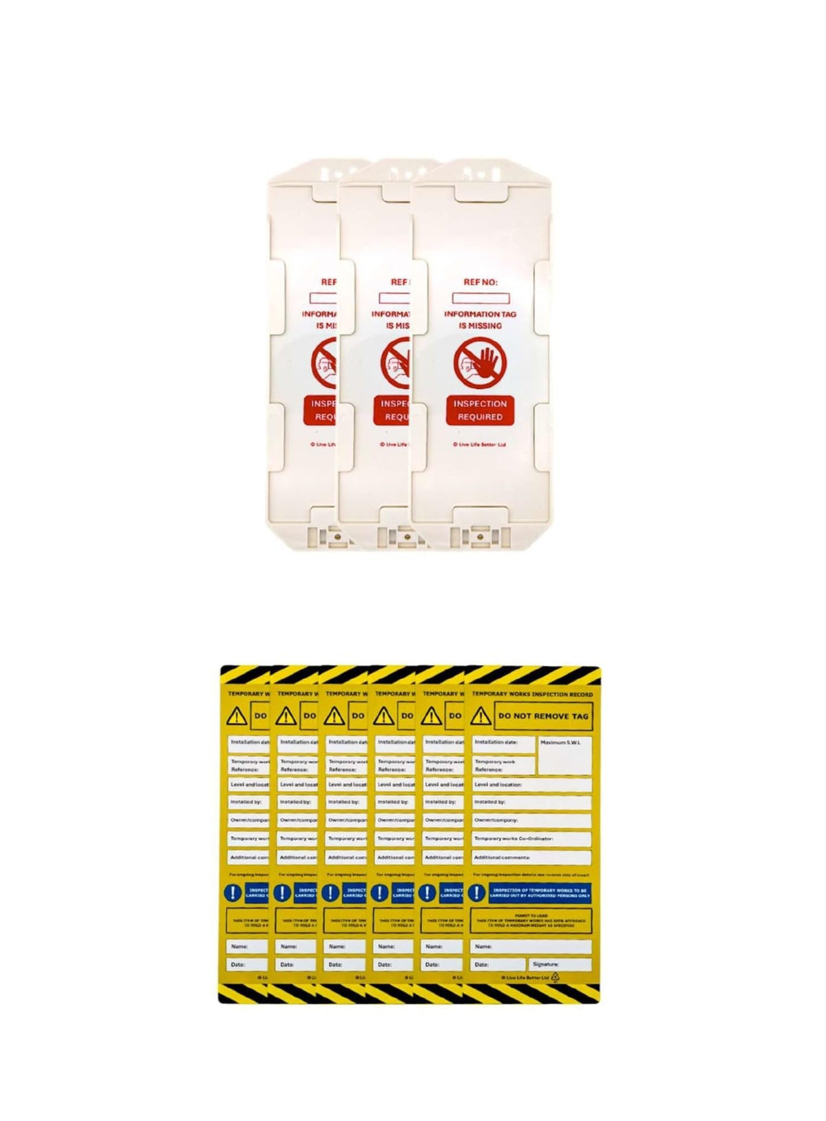 LIVELIFEBETTER® Temporary Works Inspection Tag Set – Safety Inspection ...