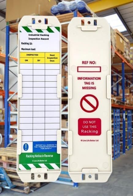 LIVELIFEBETTER® Industrial Racking Inspection Record Tags - Holder and ...