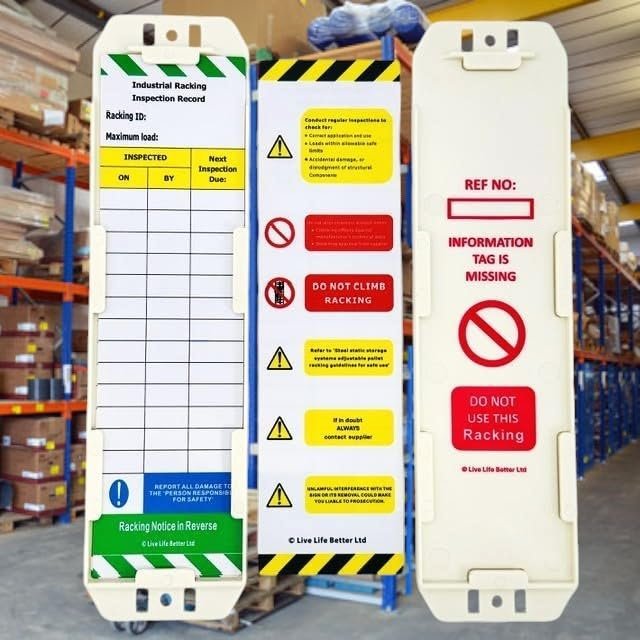 LIVELIFEBETTER® Industrial Racking Inspection Record Tags - Holder and ...