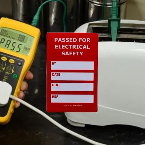 LIVELIFEBETTER® Electrical Safety Inspection (PAT Testing) Mini Tag and Insert - Pack of 20 Holders and 40 Inserts