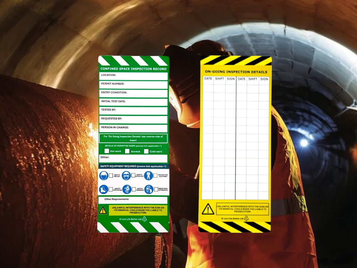 LIVELIFEBETTER® Confined Space Safety Inspection Tag Set - Safety Insp ...