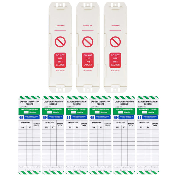 LIVELIFEBETTER® Ladder Tags - 3 Holders and 6 Ladder Inspection Tag In ...
