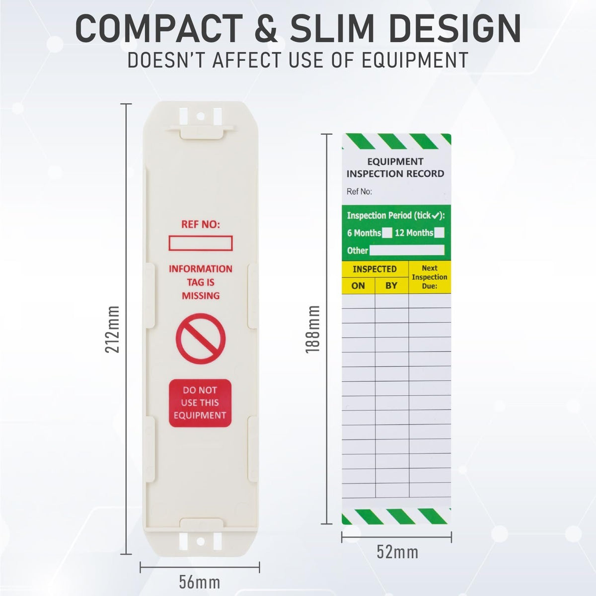 Loading Platform Inspection Tag LIVELIFEBETTER® Equipment Safety Inspection Tags - 3 Holders and 6 Ins ...