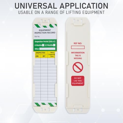 LIVELIFEBETTER® Equipment Inspection Tags- 10 Holders and 20 Inserts -Universal application, Show equipment has been inspected (LOLER/PUWER) and fit for use status. Suitable for indoor and outdoor use