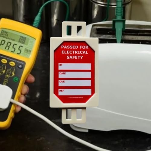 LIVELIFEBETTER® Electrical Safety Inspection (PAT Testing) Mini Tag and Insert - Pack of 20 Holders and 40 Inserts