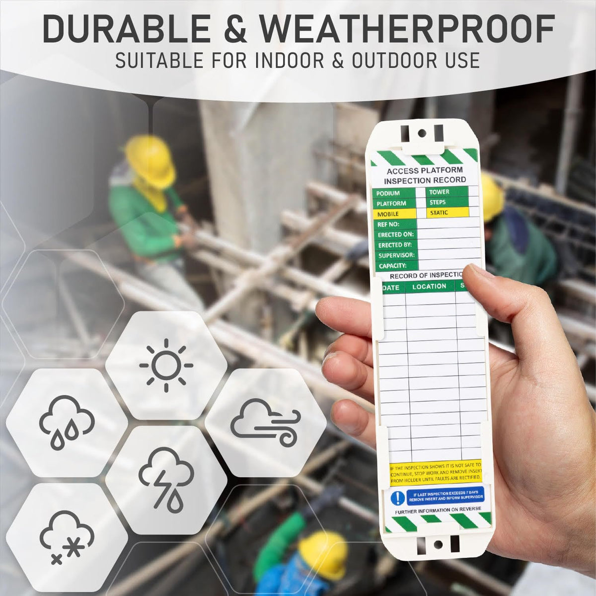 LIVELIFEBETTER® Access Platform Inspection Tags - 5 Holders and 10 Ins ...
